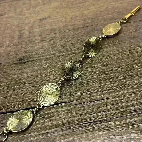 Vintage Natural Stone Set Panel Bracelet - Picture 4 of 4